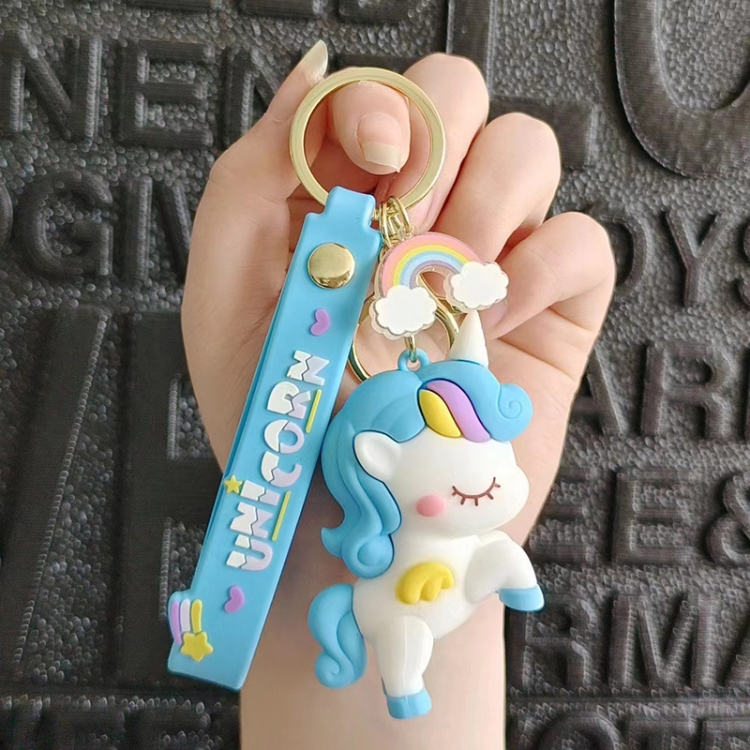 Unicorn Cartoon peripheral car keychain bag hanging accessories price for 5 pcs