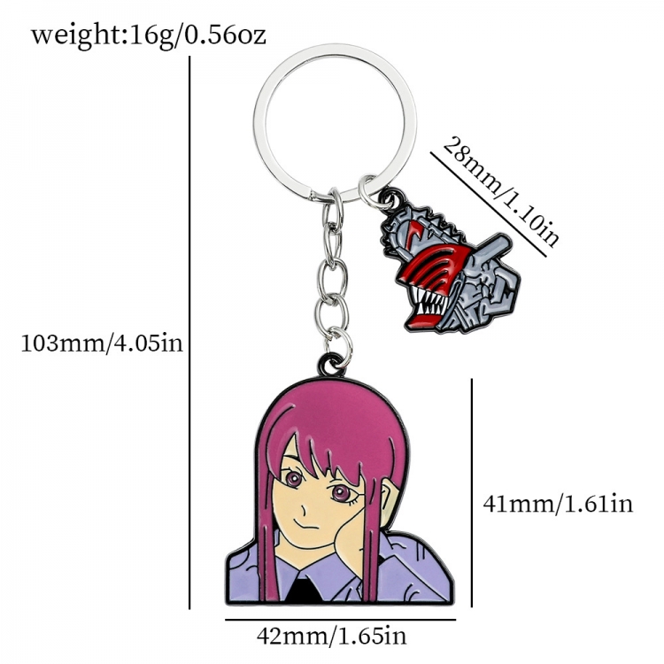 Chainsaw man Cartoon metal keychain bag pendant OPP packaging price for 5 pcs  style B