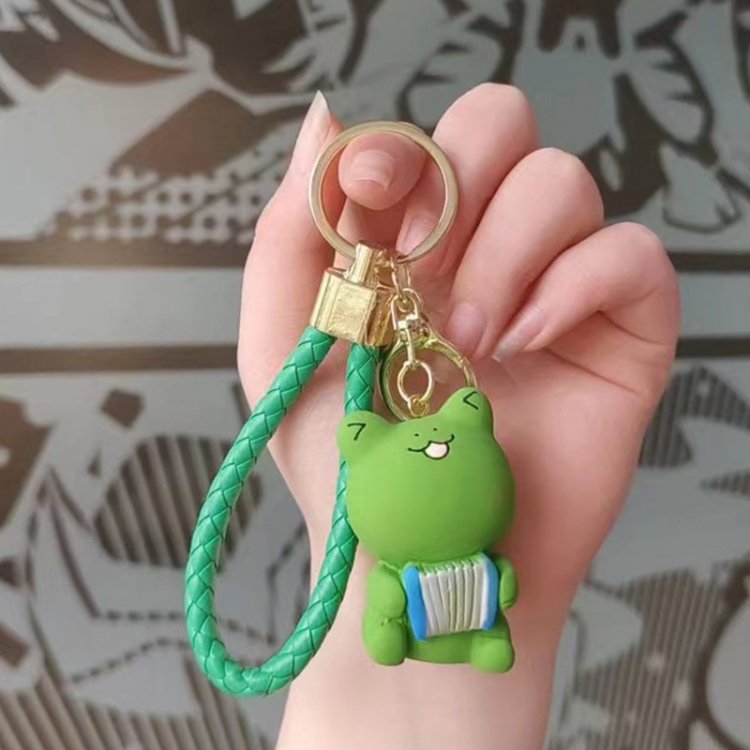 Frog Cartoon resin car keychain bag hanging accessories price for 5 pcs