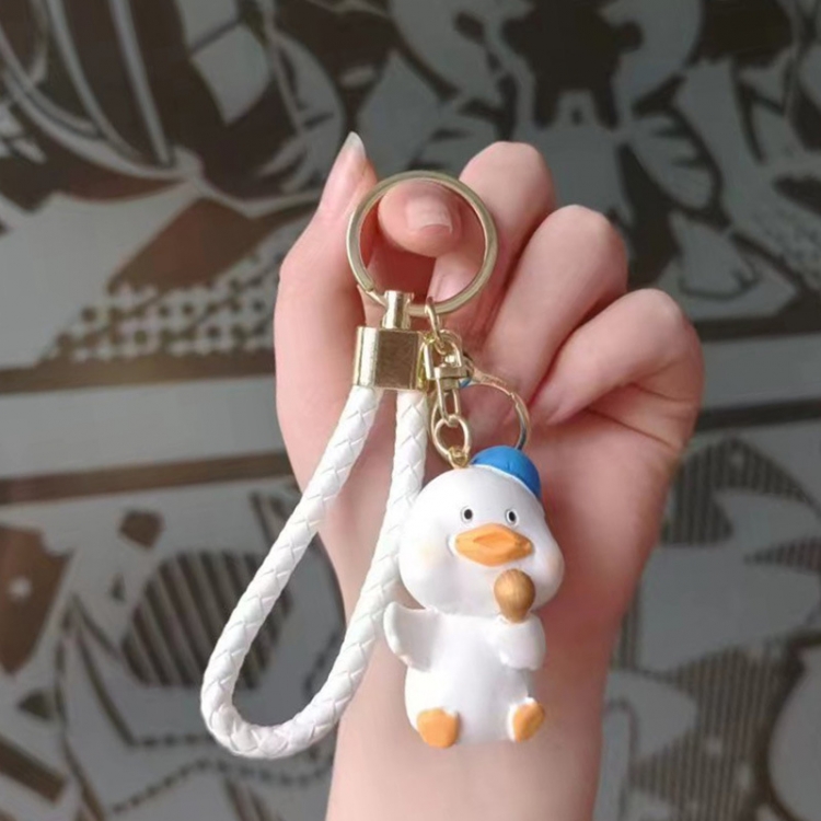 Duckling Cartoon resin car keychain bag hanging accessories price for 5 pcs