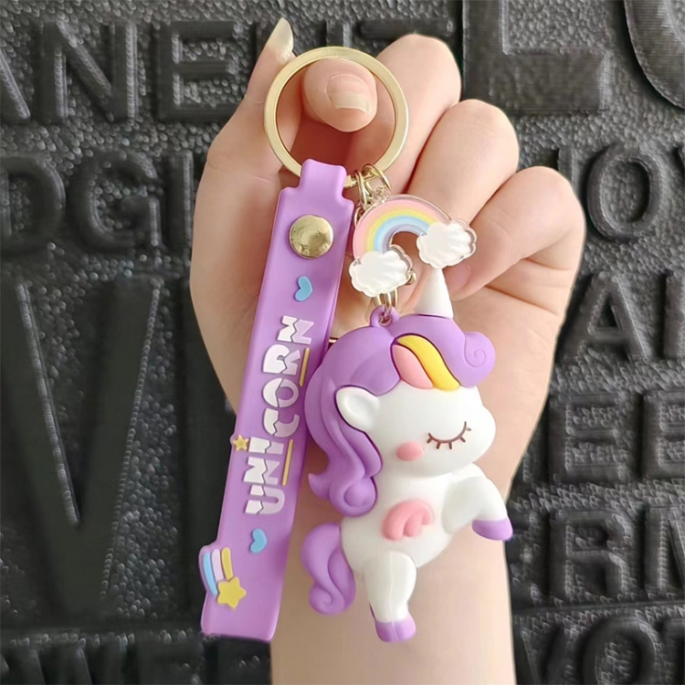 Unicorn  Cartoon peripheral car keychain bag hanging accessories price for 5 pcs