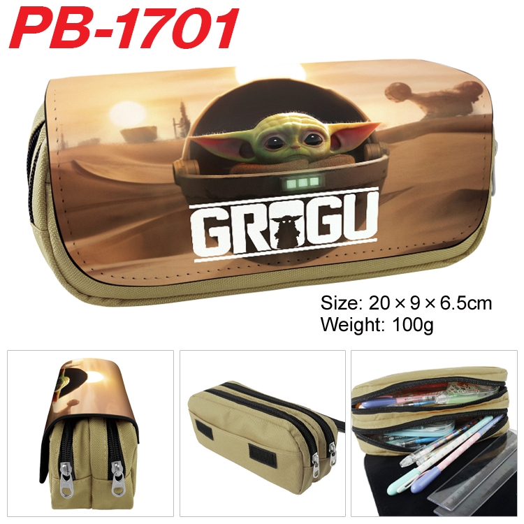 Star Wars Anime double-layer pu leather printing pencil case 20×9×6.5cm  PB-1701