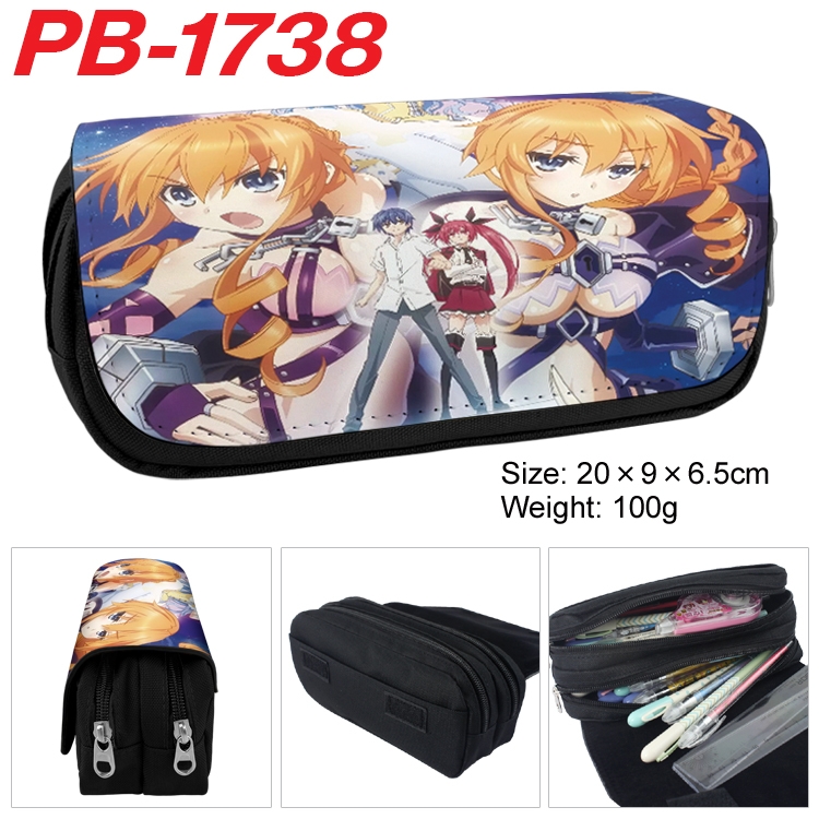 Date-A-Live Anime double-layer pu leather printing pencil case 20×9×6.5cm PB-1738