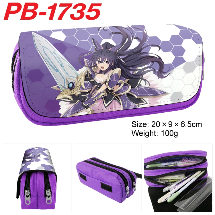 Date-A-Live Anime double-layer pu leather printing pencil case 20×9×6.5cm PB-1735