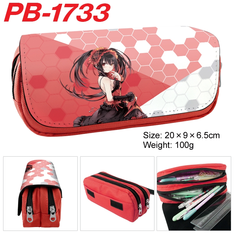 Date-A-Live Anime double-layer pu leather printing pencil case 20×9×6.5cm PB-1733
