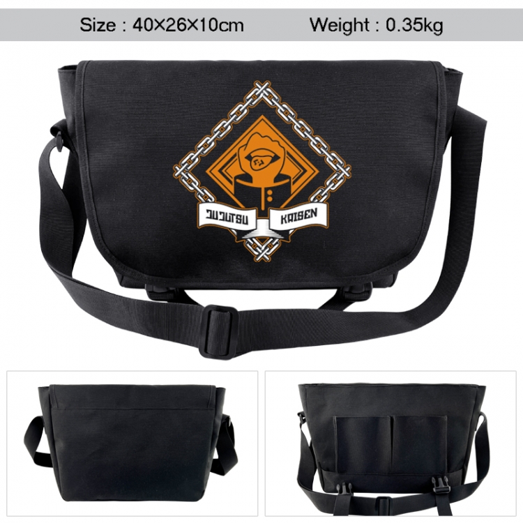 Jujutsu Kaisen Anime black double button waterproof single shoulder crossbody bag 40x26x10cm