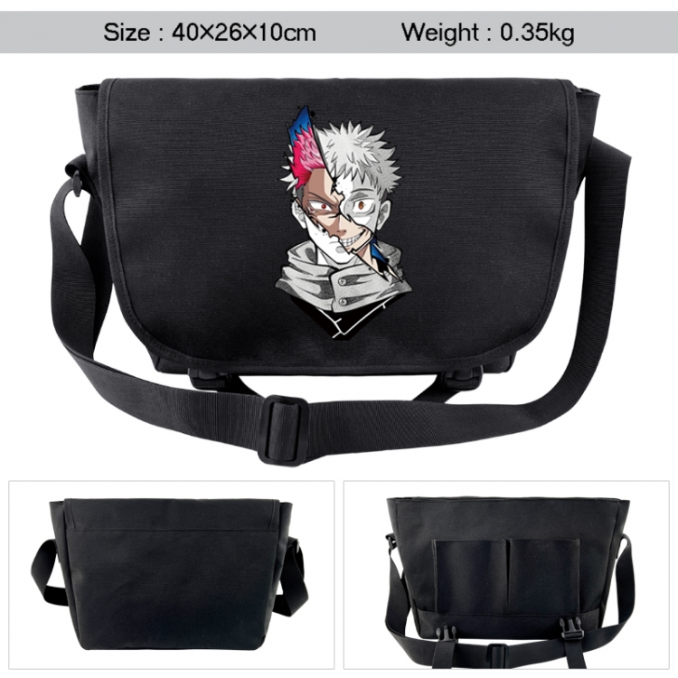 Jujutsu Kaisen Anime black double button waterproof single shoulder crossbody bag 40x26x10cm