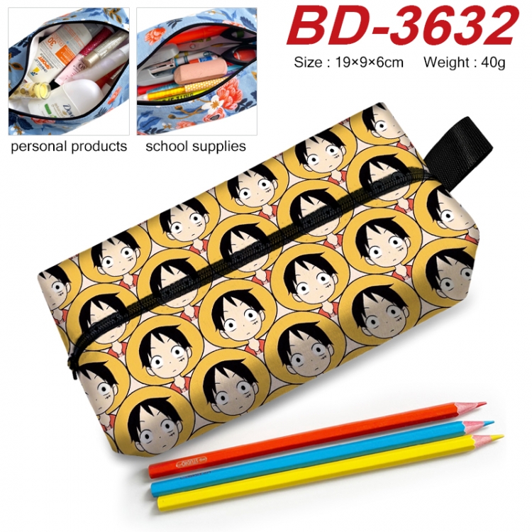 One Piece Anime New Zipper Pen Bag Storage Bag Makeup Bag 19x9x6cm BD-3632