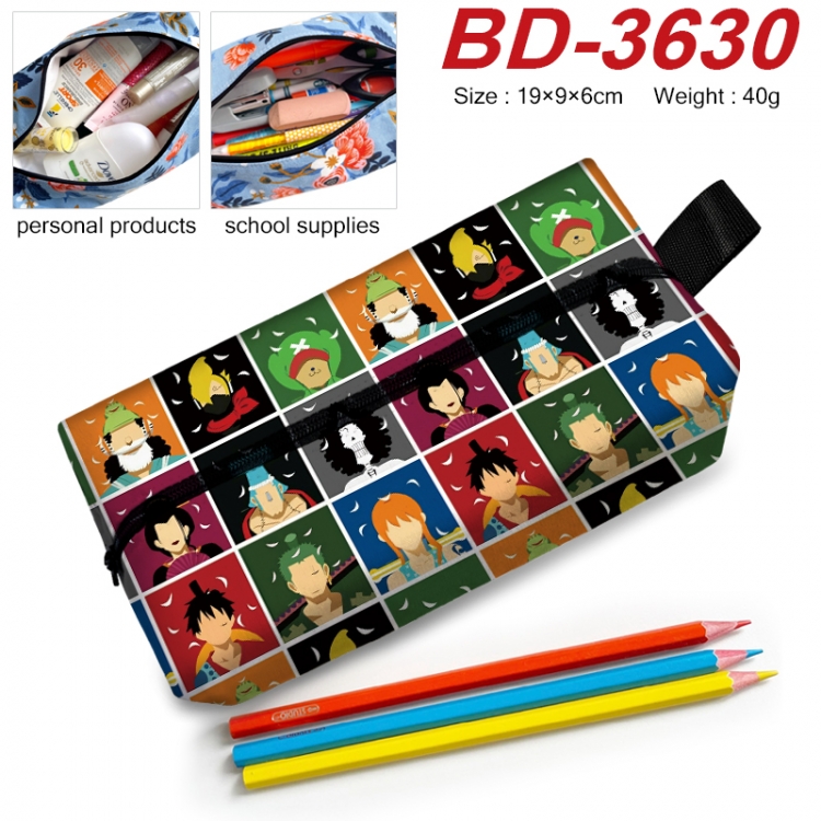 One Piece Anime New Zipper Pen Bag Storage Bag Makeup Bag 19x9x6cm BD-3630