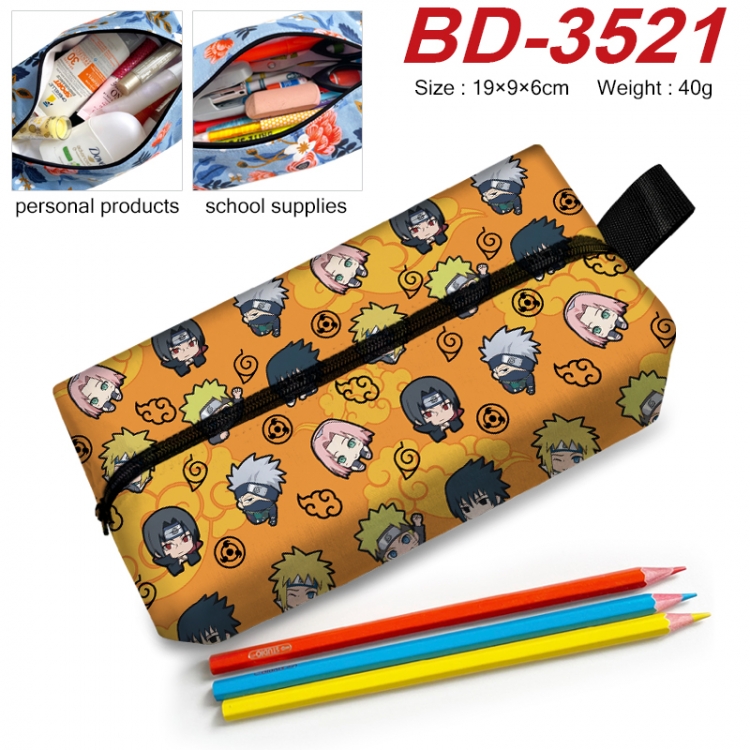 Naruto Anime New Zipper Pen Bag Storage Bag Makeup Bag 19x9x6cm BD-3521