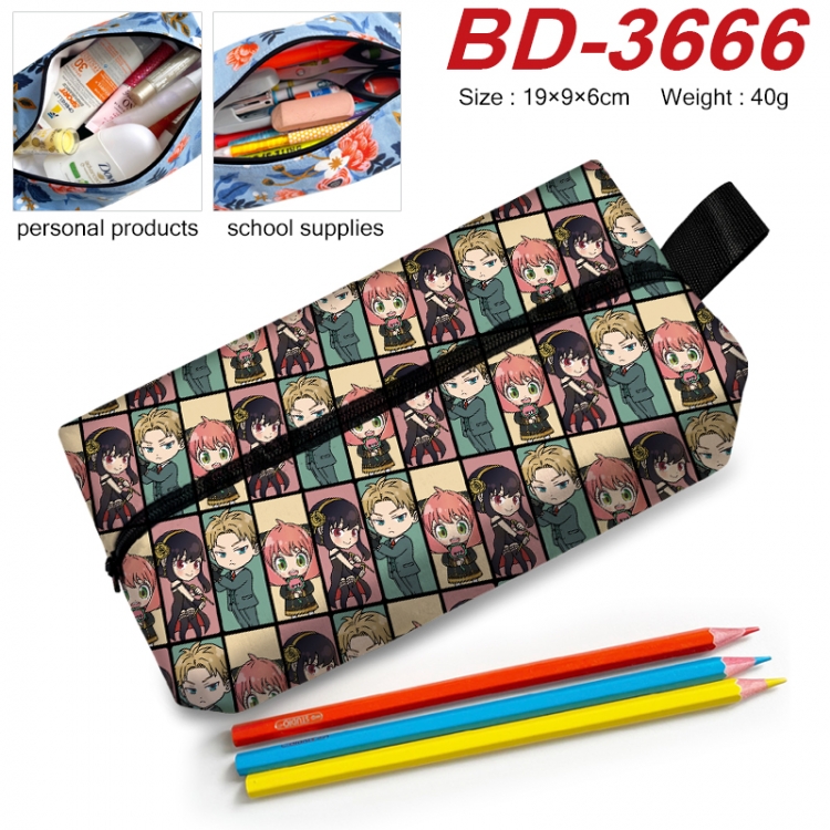 SPY×FAMILY Anime New Zipper Pen Bag Storage Bag Makeup Bag 19x9x6cm  BD-3666