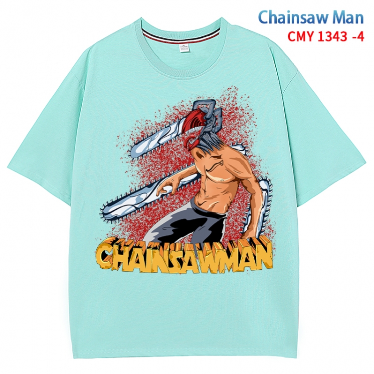 Chainsaw man Anime Surrounding New Pure Cotton T-shirt from S to 4XL CMY 1343 4