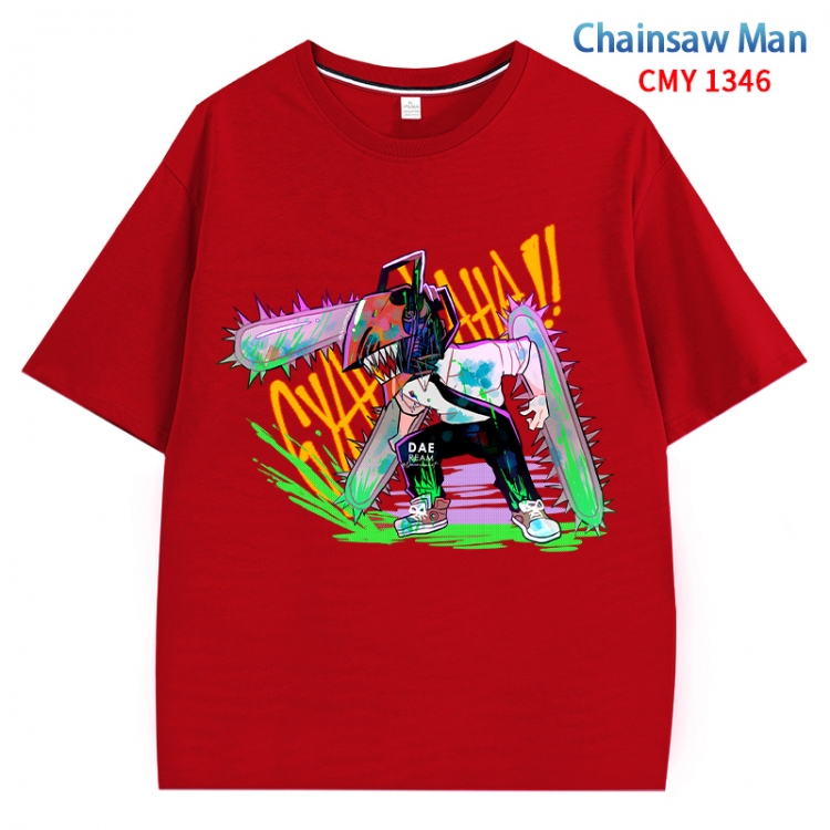 Chainsaw man Anime Surrounding New Pure Cotton T-shirt from S to 4XL CMY 1346 3