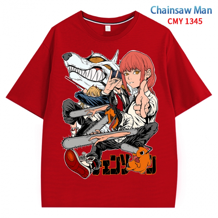 Chainsaw man Anime Surrounding New Pure Cotton T-shirt from S to 4XL CMY 1345 3