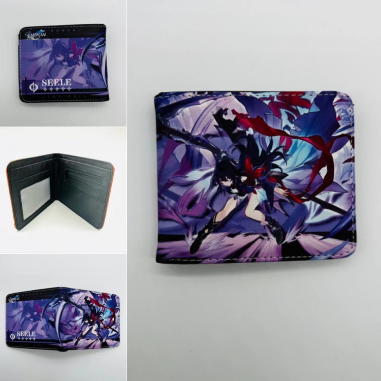 Honkai: Star Full color  Two fold short card case wallet 11X9.5CM  0859