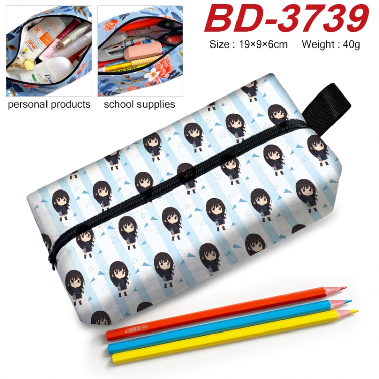 Lycoris Recoil Anime New Zipper Pen Bag Storage Bag Makeup Bag 19x9x6cm  BD-3739