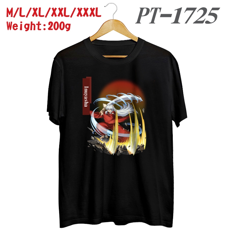 Inuyasha Anime Cotton Color Book Print Short Sleeve T-Shirt from M to 3XL PT1725