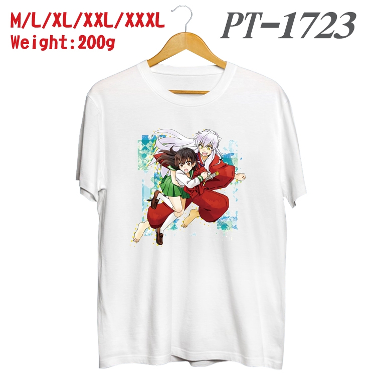Inuyasha Anime Cotton Color Book Print Short Sleeve T-Shirt from M to 3XL  PT1723