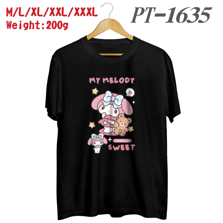 Sanrio Anime Cotton Color Book Print Short Sleeve T-Shirt from M to 3XL PT1635