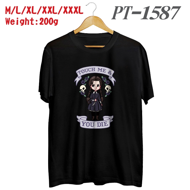 The Addams Family Anime Cotton Color Book Print Short Sleeve T-Shirt from M to 3XL PT1587