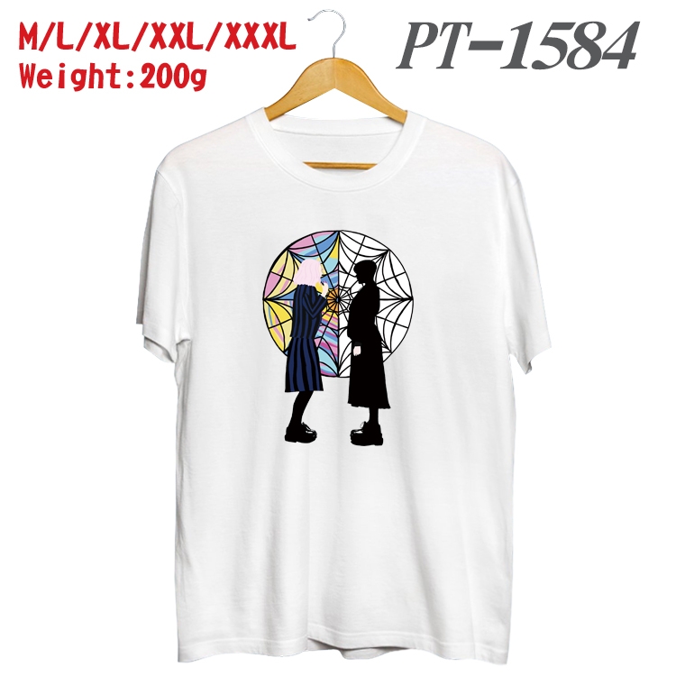 The Addams Family Anime Cotton Color Book Print Short Sleeve T-Shirt from M to 3XL PT1584