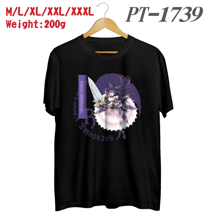 Date-A-Live Anime Cotton Color Book Print Short Sleeve T-Shirt from M to 3XL  PT1739