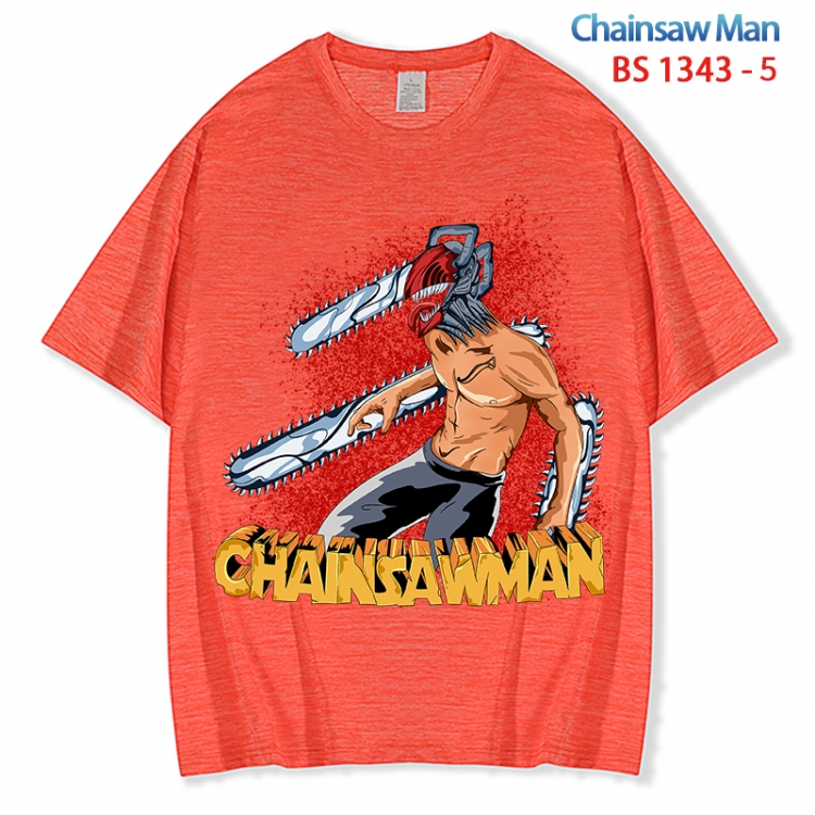 Chainsaw man  ice silk cotton loose and comfortable T-shirt from XS to 5XL BS 1343 5