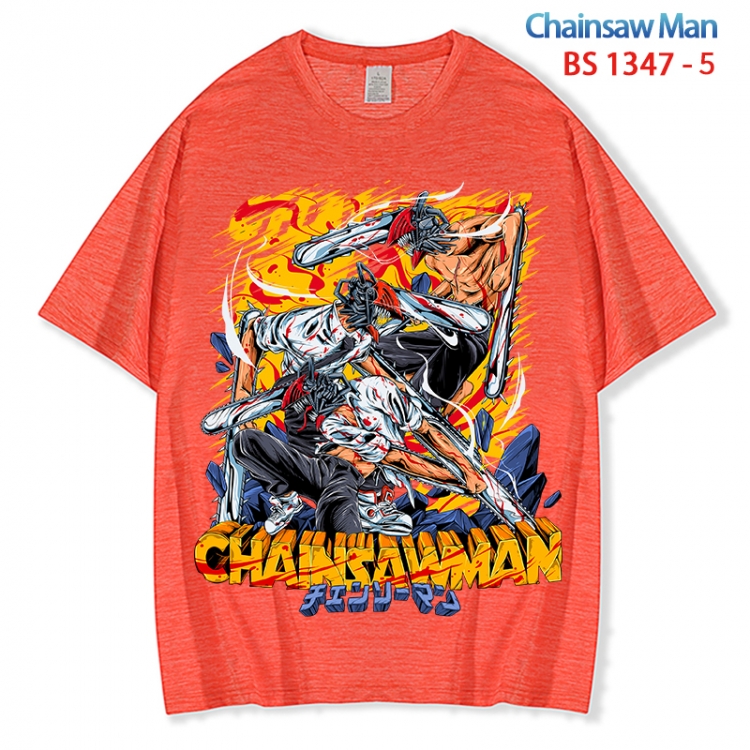 Chainsaw man  ice silk cotton loose and comfortable T-shirt from XS to 5XL  BS 1347 5