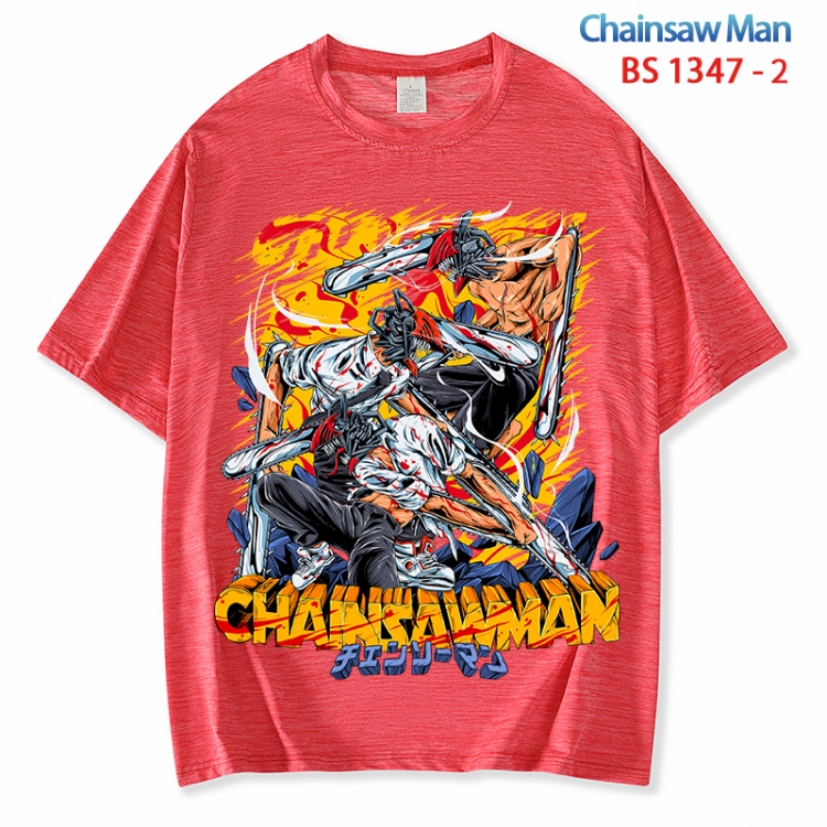 Chainsaw man  ice silk cotton loose and comfortable T-shirt from XS to 5XL  BS 1347 2