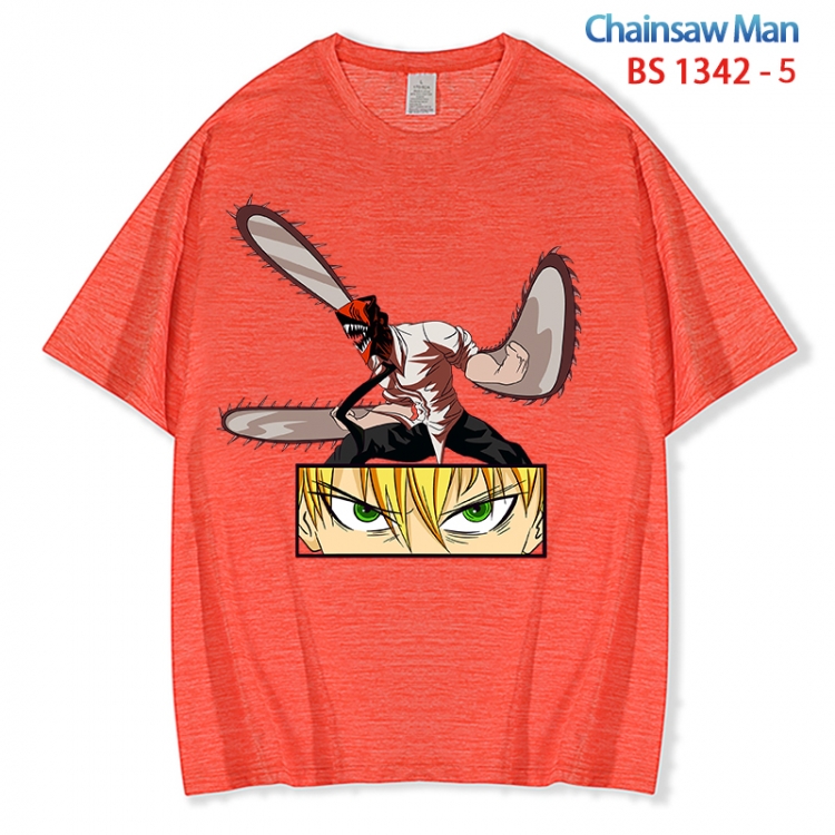 Chainsaw man  ice silk cotton loose and comfortable T-shirt from XS to 5XL  BS 1342 5