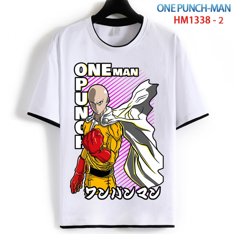 One Punch Man Cotton crew neck black and white trim short-sleeved T-shirt from S to 4XL  HM 1338 2
