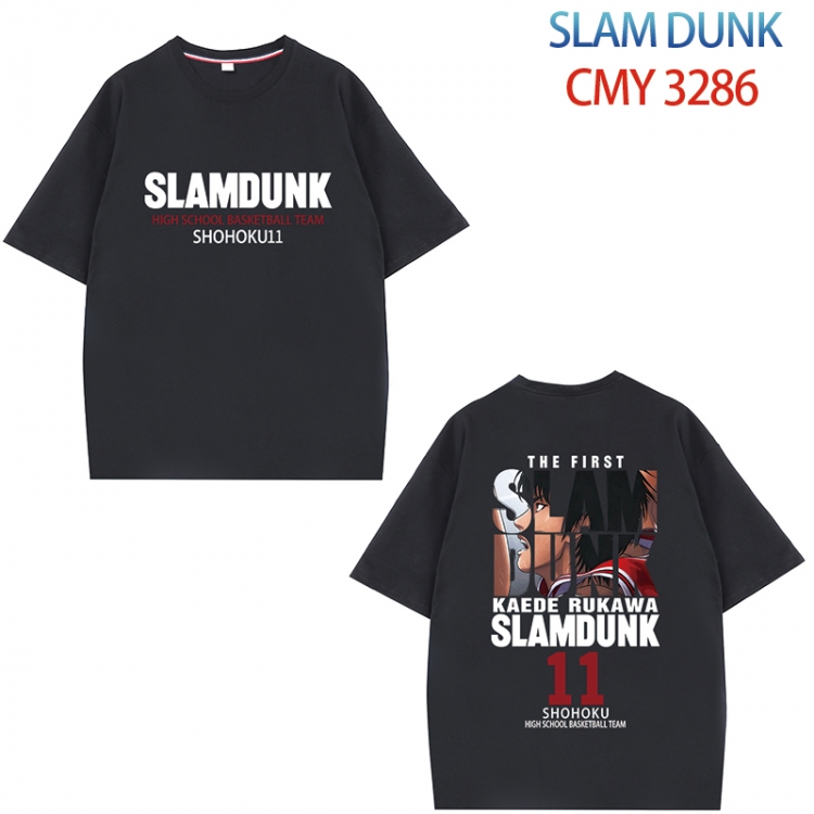 Slam Dunk Anime peripheral double-sided printed pure cotton T-shirt from S to 4XL  CMY-3286-2