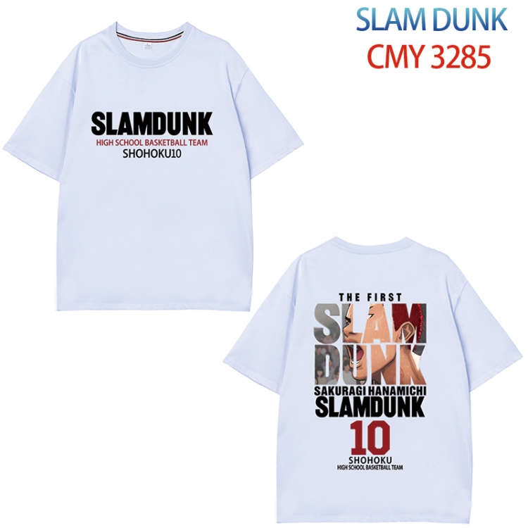 Slam Dunk Anime peripheral double-sided printed pure cotton T-shirt from S to 4XL CMY-3285-3
