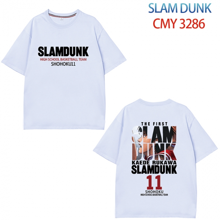 Slam Dunk Anime peripheral double-sided printed pure cotton T-shirt from S to 4XL CMY-3286-1