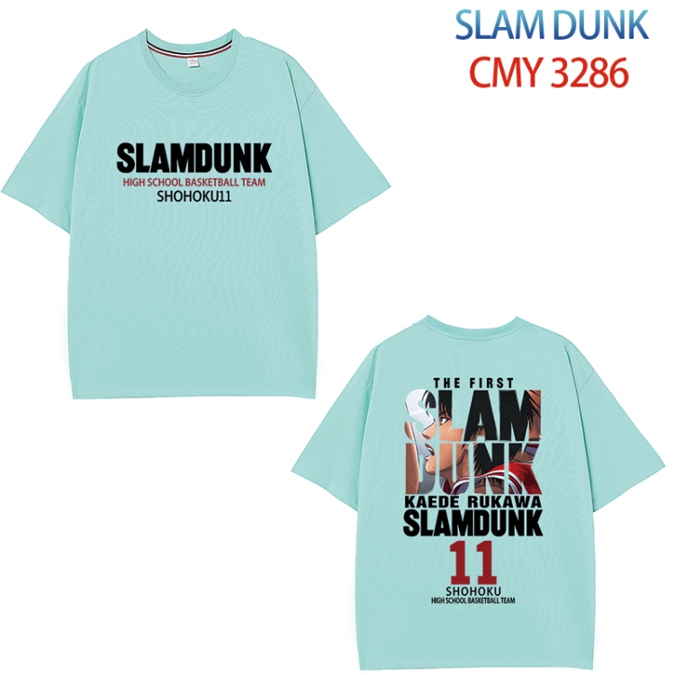 Slam Dunk Anime peripheral double-sided printed pure cotton T-shirt from S to 4XL  CMY-3286-4