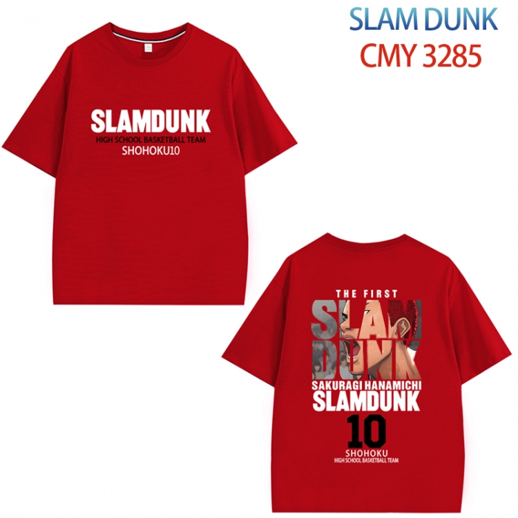 Slam Dunk Anime peripheral double-sided printed pure cotton T-shirt from S to 4XL CMY-3285-3