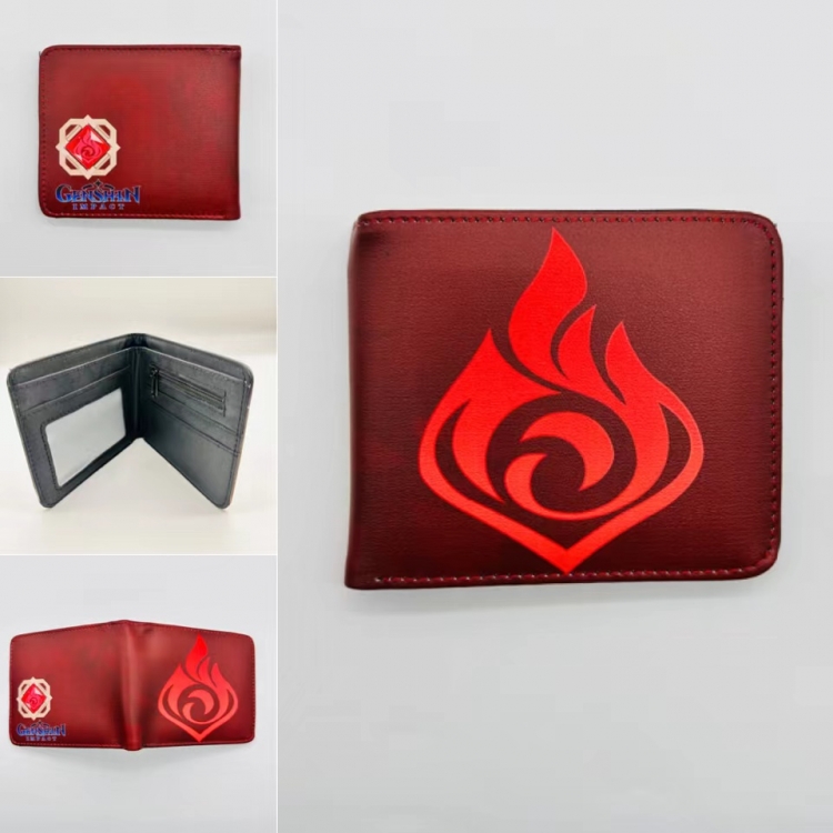 Genshin Impact Full color  Two fold short card case wallet 11X9.5CM 5424