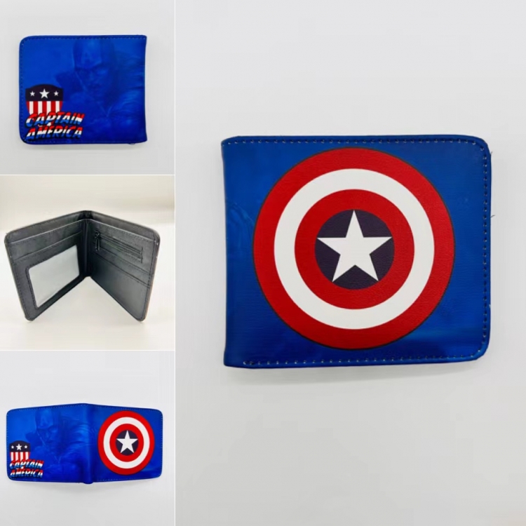 Captain America Full color  Two fold short card case wallet 11X9.5CM 5505