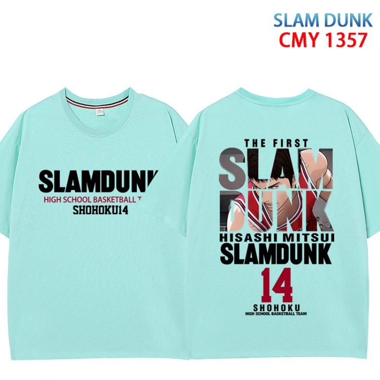 Slam Dunk Anime peripheral double-sided printed pure cotton T-shirt from S to 4XL CMY 1357 4