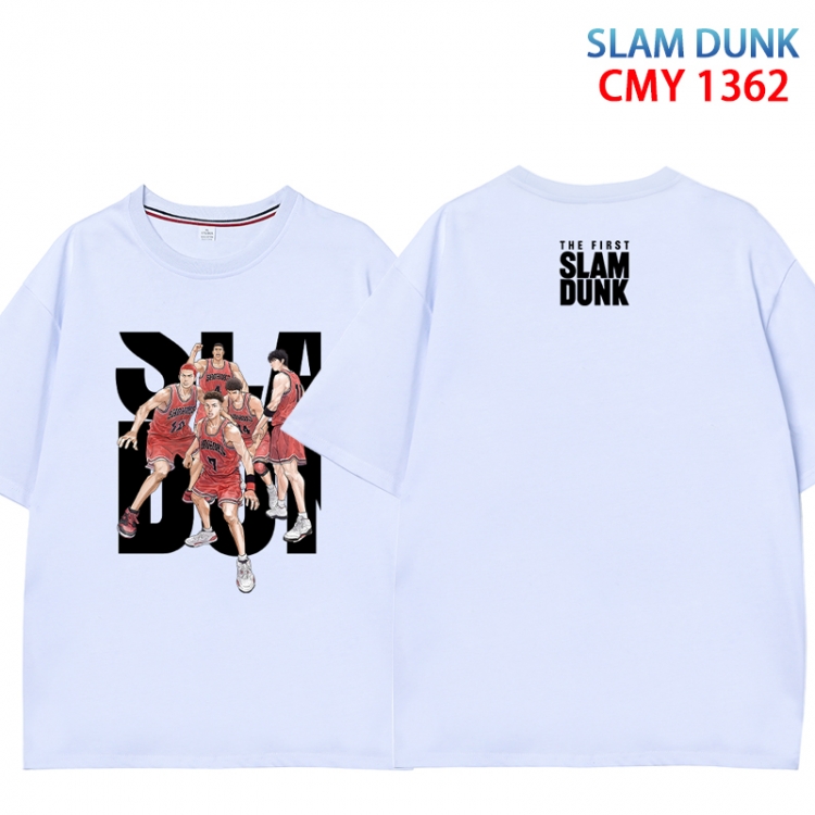 Slam Dunk Anime peripheral double-sided printed pure cotton T-shirt from S to 4XL CMY 1362 1