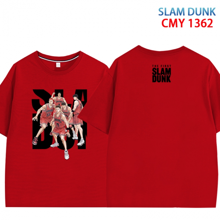 Slam Dunk Anime peripheral double-sided printed pure cotton T-shirt from S to 4XL CMY 1362 3