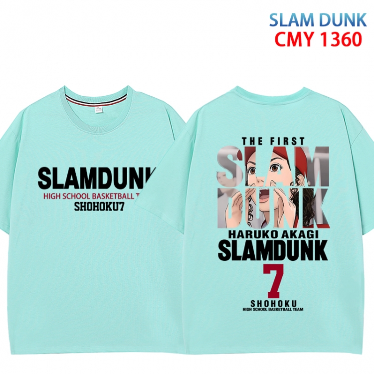 Slam Dunk Anime peripheral double-sided printed pure cotton T-shirt from S to 4XL CMY 1360 4