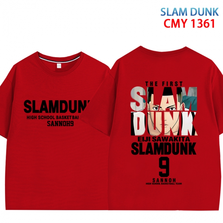 Slam Dunk Anime peripheral double-sided printed pure cotton T-shirt from S to 4XL CMY 1361 3