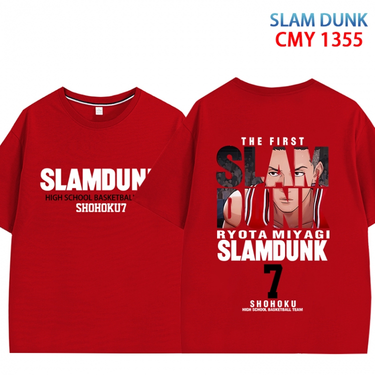 Slam Dunk Anime peripheral double-sided printed pure cotton T-shirt from S to 4XL CMY 1355 3