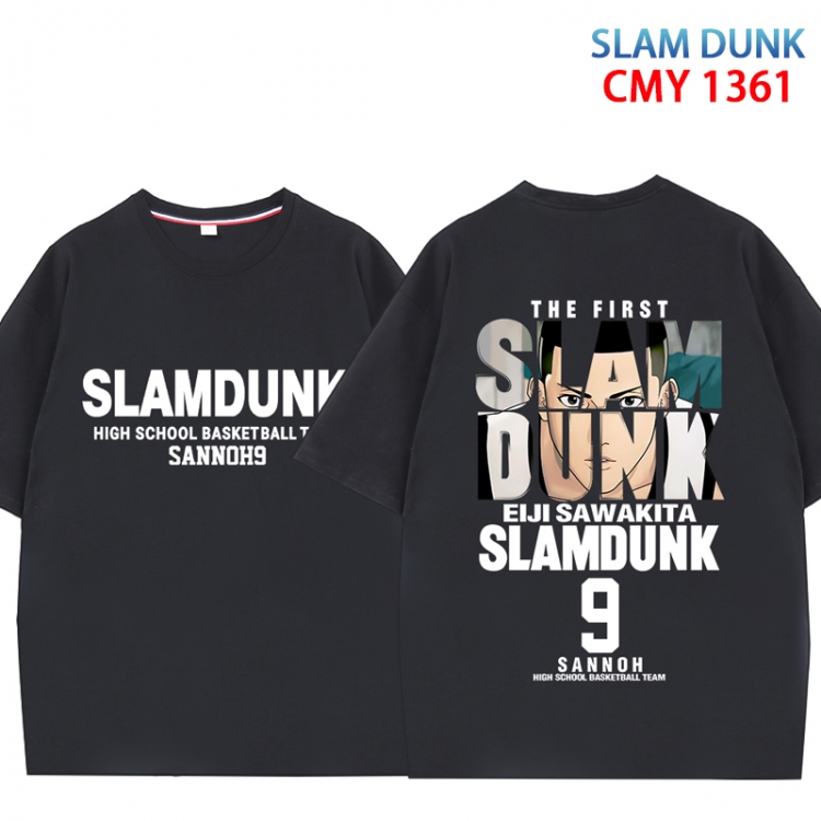 Slam Dunk Anime peripheral double-sided printed pure cotton T-shirt from S to 4XL CMY 1361 2