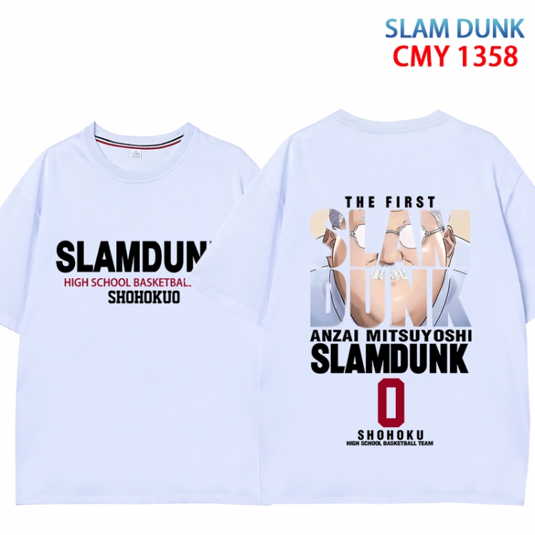 Slam Dunk Anime peripheral double-sided printed pure cotton T-shirt from S to 4XL  CMY 1358 1