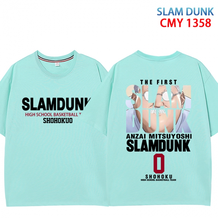 Slam Dunk Anime peripheral double-sided printed pure cotton T-shirt from S to 4XL  CMY 1358 4