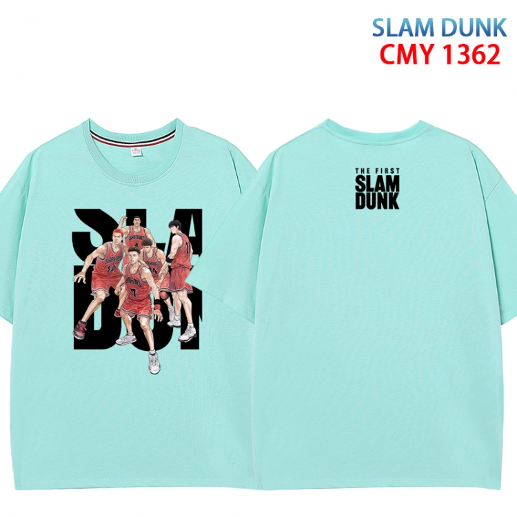 Slam Dunk Anime peripheral double-sided printed pure cotton T-shirt from S to 4XL  CMY 1362 4