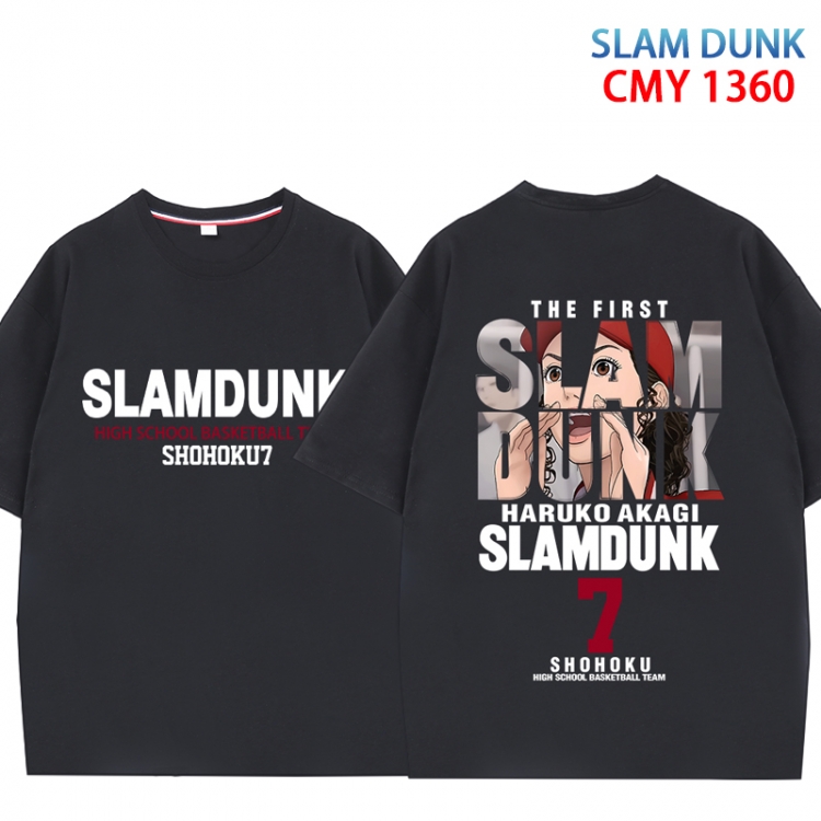 Slam Dunk Anime peripheral double-sided printed pure cotton T-shirt from S to 4XL CMY 1360 2