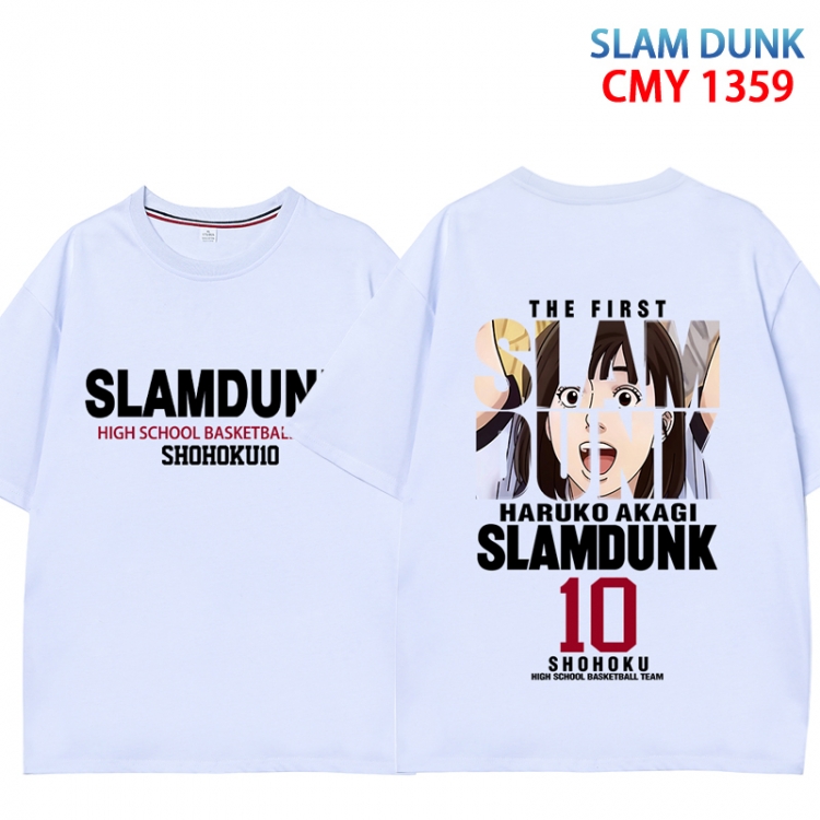 Slam Dunk Anime peripheral double-sided printed pure cotton T-shirt from S to 4XL  CMY 1359 1